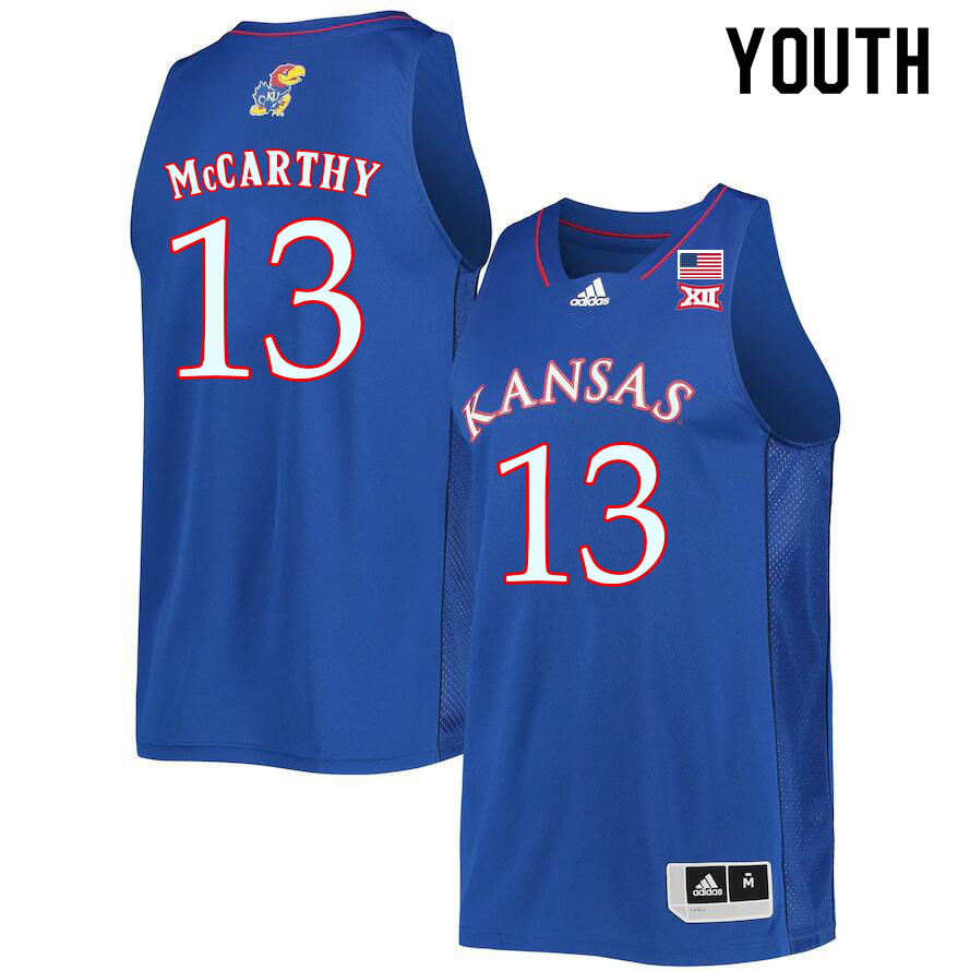 Youth #13 Charlie McCarthy Kansas Jayhawks College Basketball Jerseys Sale-Royal - Click Image to Close